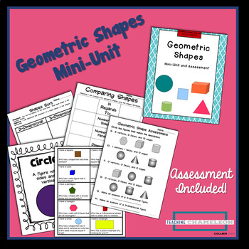 Preview of Geometry- Geometric Shapes Mini-Unit Including an Assessment