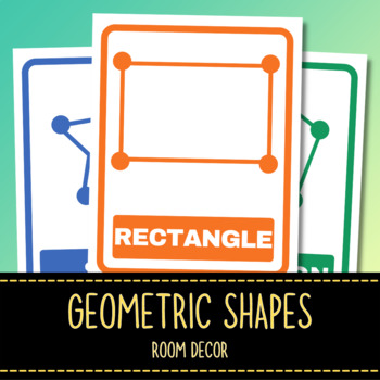 Preview of Geometric Shapes Posters - Reference Sheets Room Decor- Math Center Wall Cards