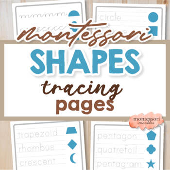 Preview of Geometric Shapes Tracing Worksheets Preschool Printable