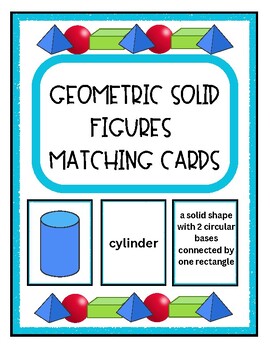 Preview of Geometric Solid Figures Matching Cards Grades K-3