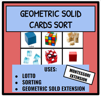 Preview of Montessori 3D Geometric Solid Lotto and Sorting Cards