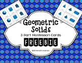 Geometric Solids 3D Shapes Montessori Cards FREEBIE