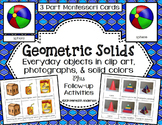 Geometric Solids 3D Shapes Montessori Cards and Activities