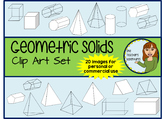 Geometric Solids Clip Art Set - 20 images for commercial o