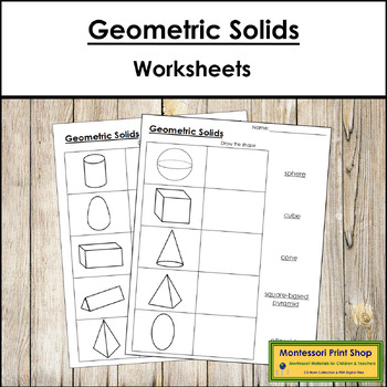 Geometric Solids Worksheets - Primary Geometry by Montessori Print Shop