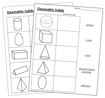 geometric solids worksheets primary geometry by montessori print shop