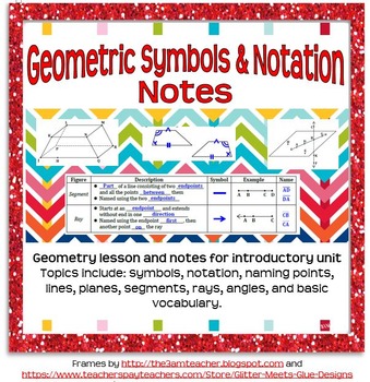Preview of Geometric Symbols and Notation Guided Notes for Geometry