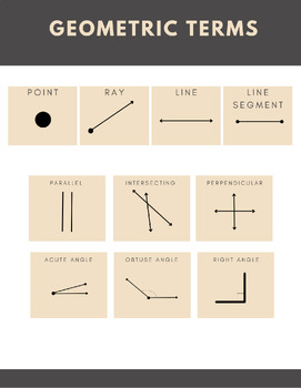 Preview of Geometric Terms Visual Poster