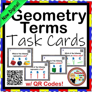 Preview of Geometric Terms Task Cards NOW Digital!
