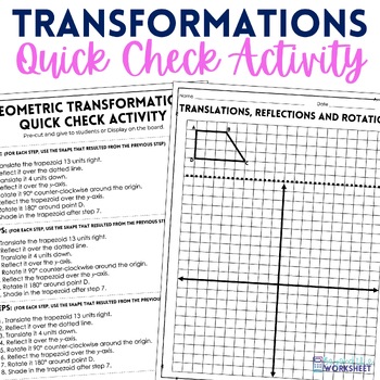 Preview of Geometric Transformations Activity
