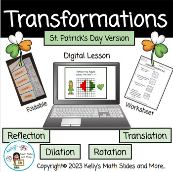 Preview of Geometric Transformations Activity - Digital and Printable - St. Patrick's Day