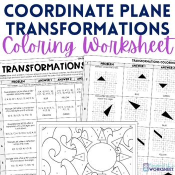 Preview of Geometric Transformations Coloring Page : 8.G.1, 8.G.2, 8.G.3