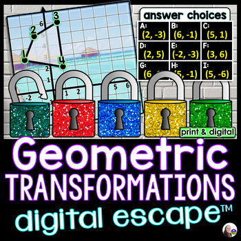 Preview of Geometric Transformations Digital Math Escape Room Activity