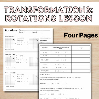 Preview of Geometric Transformations | Rotations Intro Lesson | 4 Pages