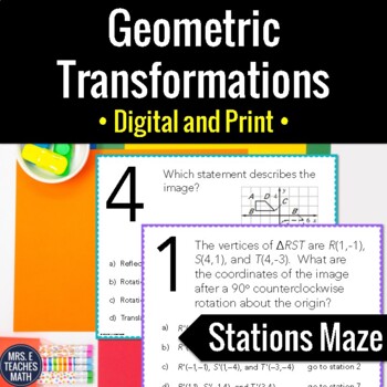 Preview of Geometric Transformations Activity | Digital and Print