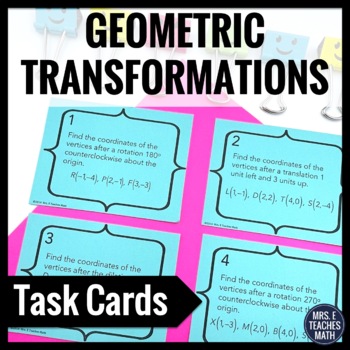 Preview of Geometric Transformations Task Cards