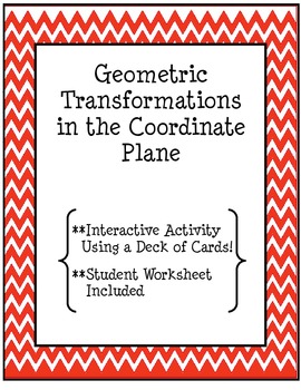 Preview of Geometric Transformations- Translations Activity Using a Deck of Cards