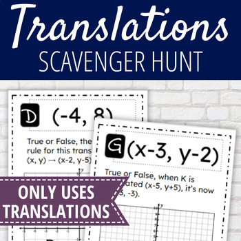 Preview of Geometry Translations Scavenger Hunt Activity