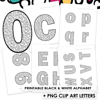 geometric triangles printable bulletin board letters alphabet clipart png