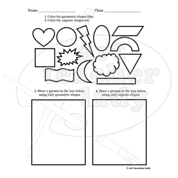 Preview of Geometric and Organic Shape Worksheet