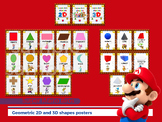 Geometric shapes 2D and 3D posters - Super Mario Bros