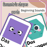Geometric shapes cards In German, Initial Sound Sort Phoni