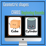Geometric shapes cards, Initial Sound Sort Phonics flashcards
