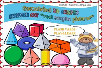 Preview of Geometrical 3D Shapes.Flash cards