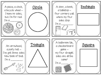 Preview of Geometrical figures riddles cards B/W (square, triangle, rectangle, circle)