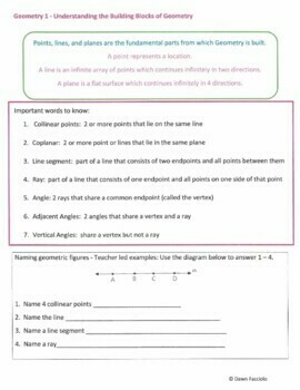 Geometry Building Blocks: Lines (examples, solutions, worksheets