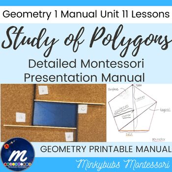Preview of Geometry 1 Study of the Polygons Lesson Plans Montessori Manual Album Unit 11