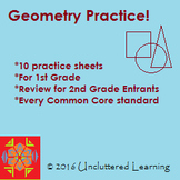 Geometry - 10 Practice Sheets for 1st Grade