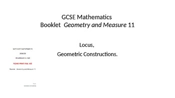 Preview of Geometry 11 (Locus & Geometric Constructions)