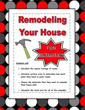 Preview of Geometry Activity using Area and Surface Area (Remodeling Your House)