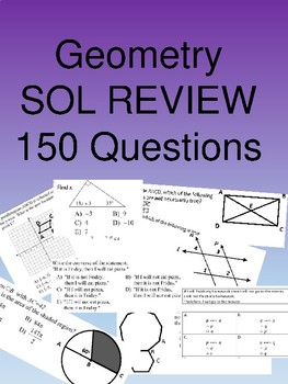 Preview of Geometry 150 Multiple Choice SOL type questions
