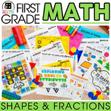 Geometry 1st Grade Unit - Worksheets, Games, Slides - 2D &