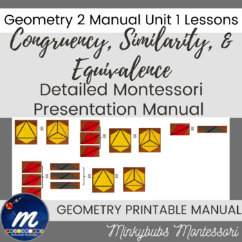 Preview of Geometry 2 Congruency Similarity Equivalency Lessons Montessori Album Unit 1