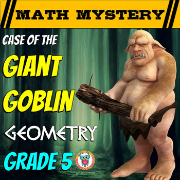 Preview of 5th Grade Geometry Review Math Mystery {Coordinates, Area, Volume, Angles}
