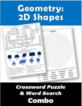 Preview of Geometry: 2D Shapes Crossword Puzzle & Word Search Combo