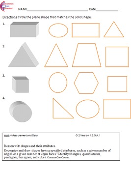 Preview of Geometry 2.G.A.1, 2.G.a.2 Second Grade Common Core Math Worksheets
