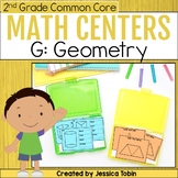 2nd Grade Math Centers - Geometry, 2D and 3D Shapes, Parti