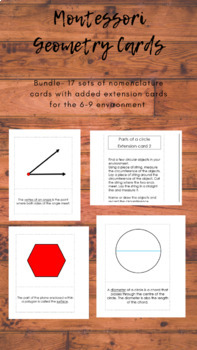 Preview of BUNDLE!! Geometry nomenclature 3 part cards - Print