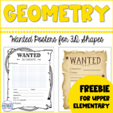 Geometry | 3D Shapes Wanted Posters
