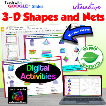 Preview of Geometry 3D Shapes and Nets Digital Activities