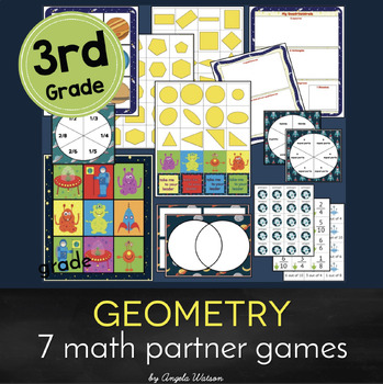 Preview of 3rd Grade Geometry Games: 2D Shapes Math Center Activities