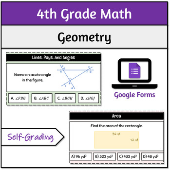 Preview of Geometry | 4th Grade Math | Self-Grading Google Forms™