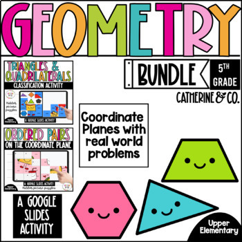 Preview of 5th Grade Geometry Math Mystery Picture Bundle | Digital Geometry Activities