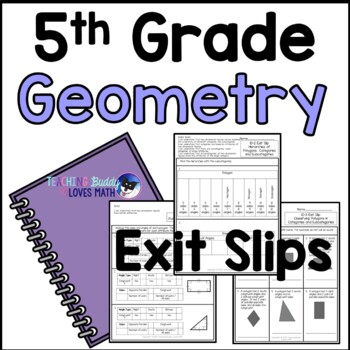 Preview of Geometry 5th Grade Math Exit Slips