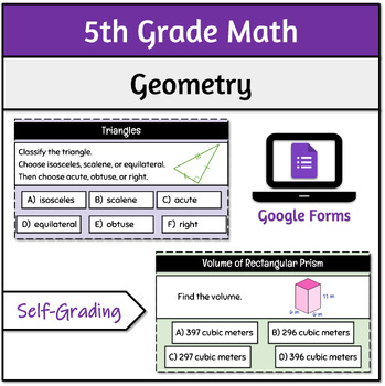 Preview of Geometry | 5th Grade Math | Self-Grading Google Forms™
