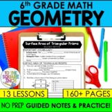 6th Grade Math Geometry Notes | Surface Area, Area, Volume